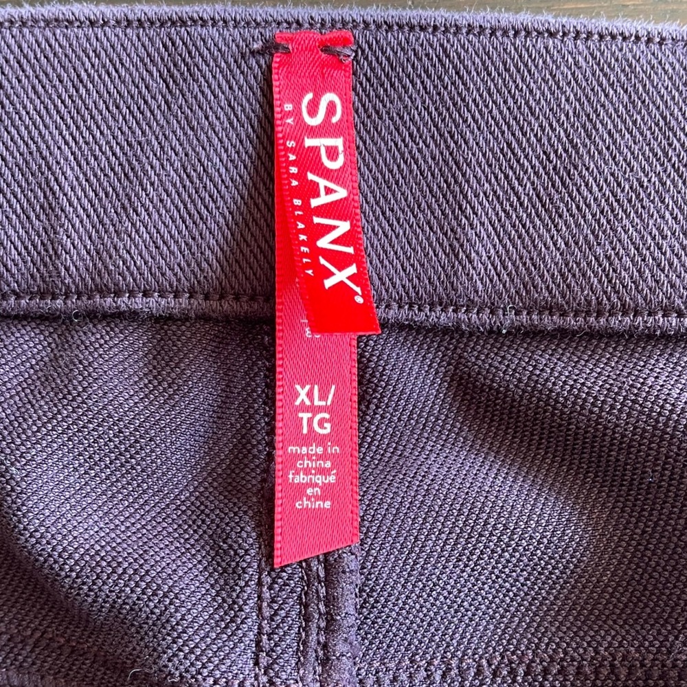 Spanx Ankle Jean Ish Leggings Dark Plum Burgundy High Rise XL Slimming Shapewear - Picture 3 of 7